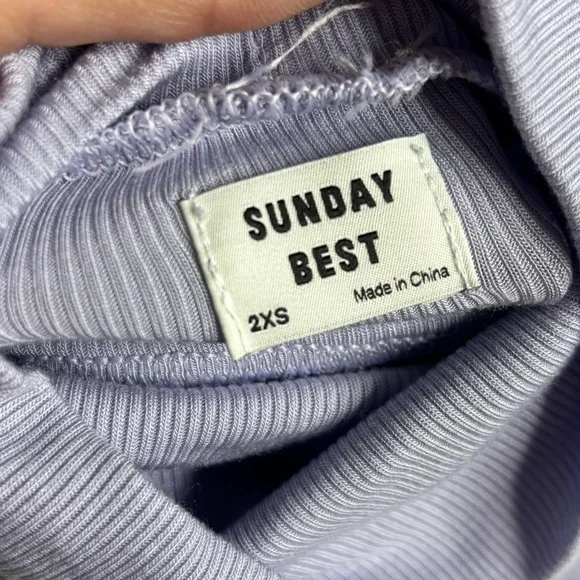 Sunday Best Light Purple Ribbed Top - Picture 3 of 6